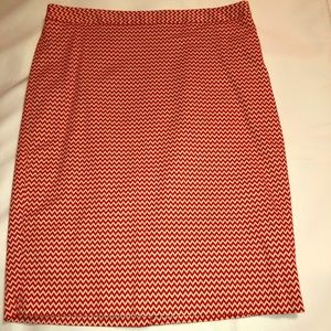 Coral print pencil skirt